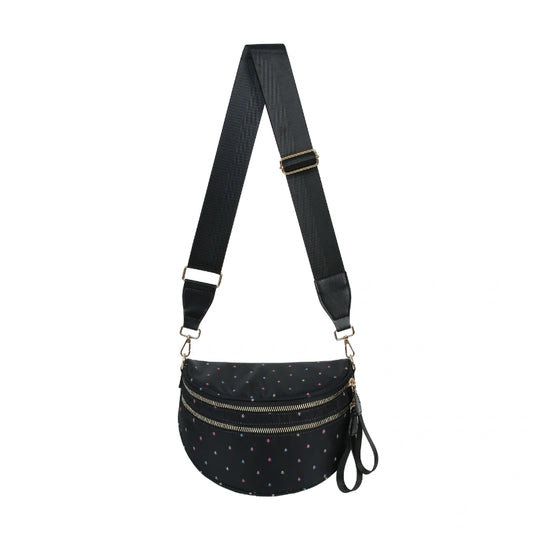 linear-gradient(125deg,
  #b4608c 0 25%,     /* fuchsia à gauche */
  #000000 25% 75%,   /* noir dominant au centre */
  #6fc08b 75% 100%    /* vert clair à droite */
);