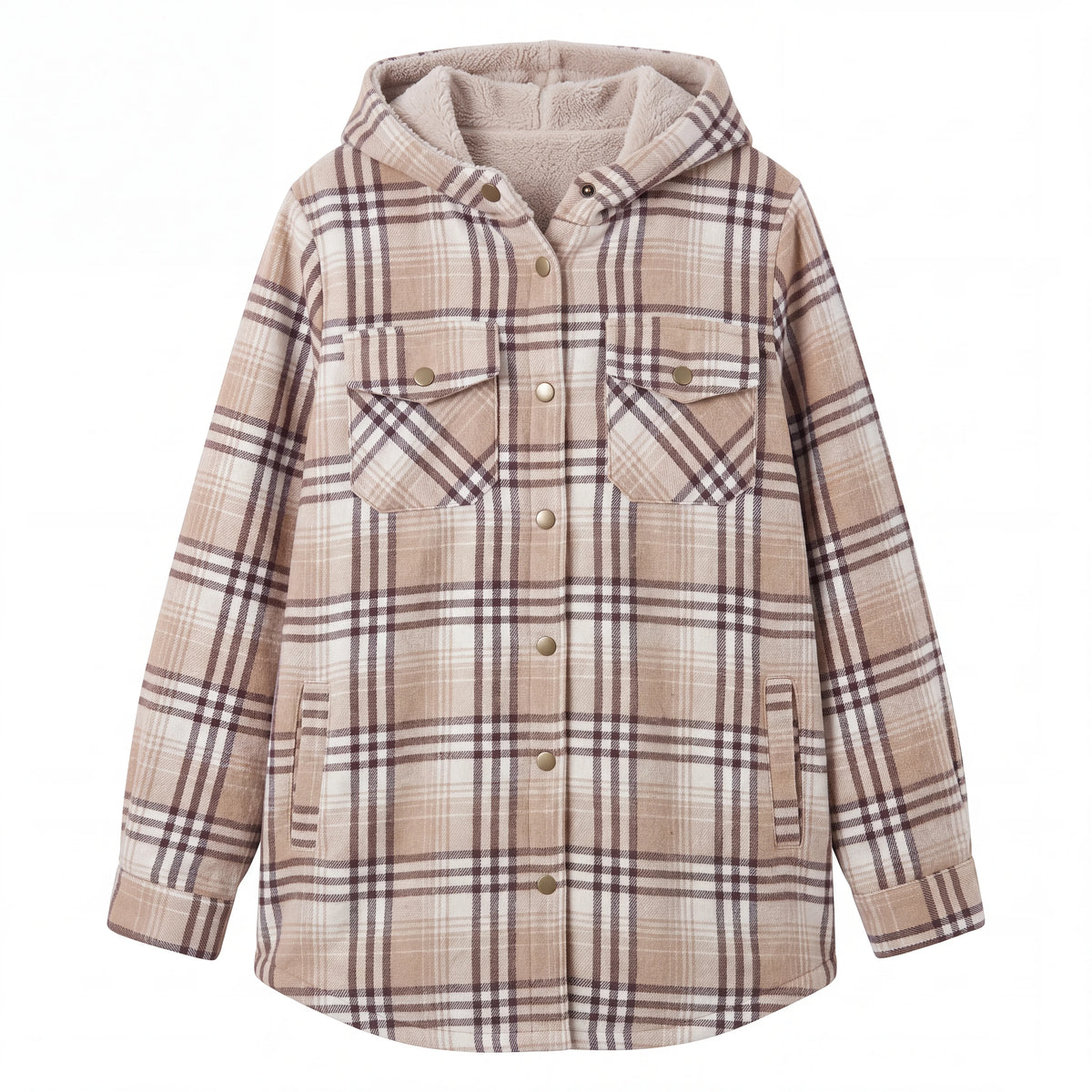 Hooded Plaid Shacket