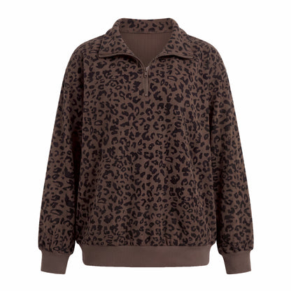 Oversized Ribbed Quarter Zip Sweatshirt