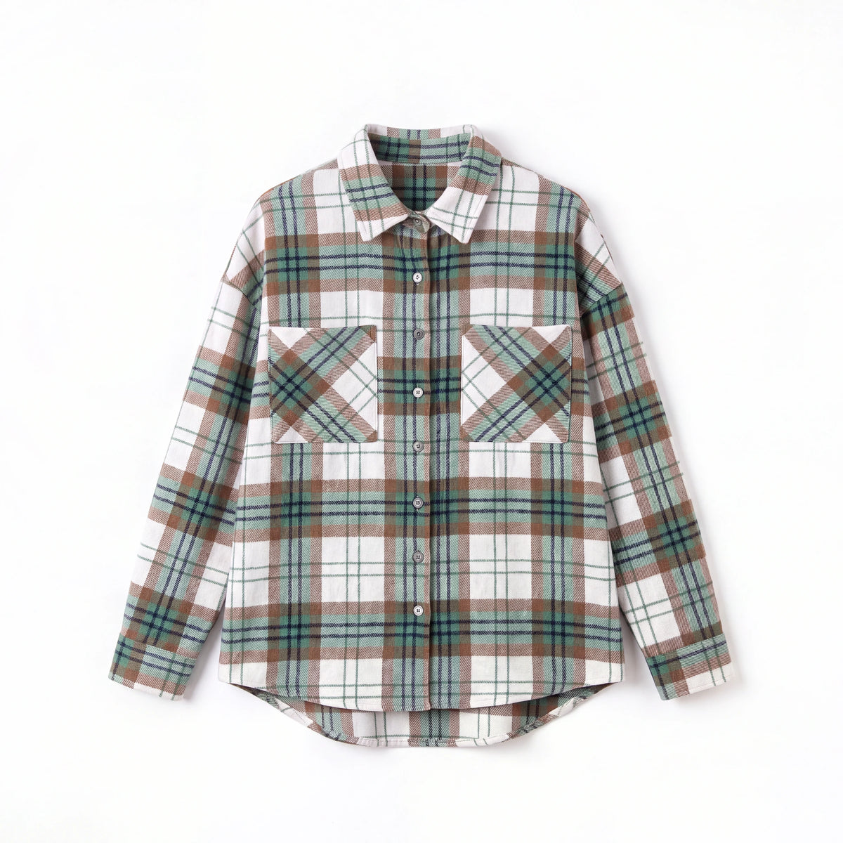 Green Plaid oversized flannel shacket