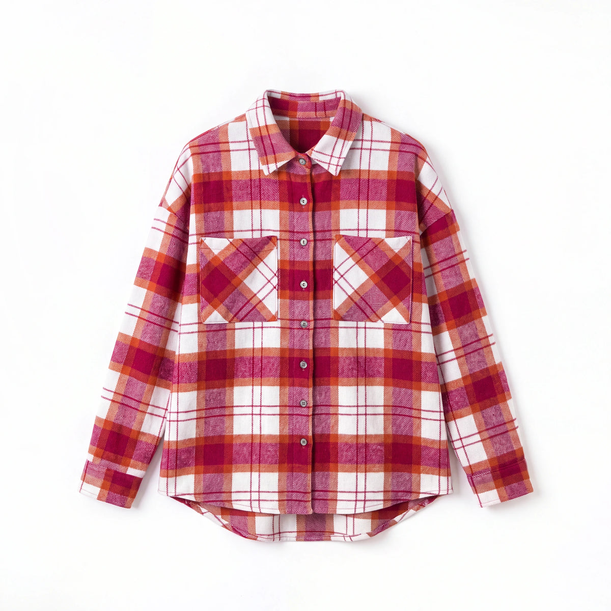 Pink Plaid oversized flannel shacket