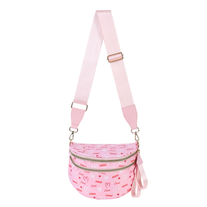 conic-gradient(
  from 90deg,
  #f6c1d4 0 30%,     /* rose clair dominant */
  #f9dbe6 30% 55%,  /* rose très pâle */
  #ffffff 55% 68%,  /* blanc (cœurs / texte) */
  #ff5a6c 68% 78%,  /* rouge léger xoxo */
  #f9dbe6 78% 90%,  /* retour rose pâle */
  #f6c1d4 90% 100%  /* rose clair */
)

