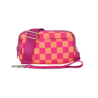 Checkered Hot Pink and Orange