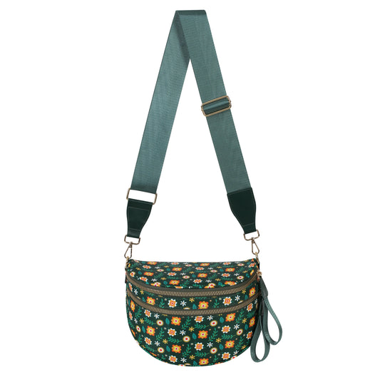 linear-gradient(135deg, #1f4d3d 0 50%, #f5a742 50% 100%)