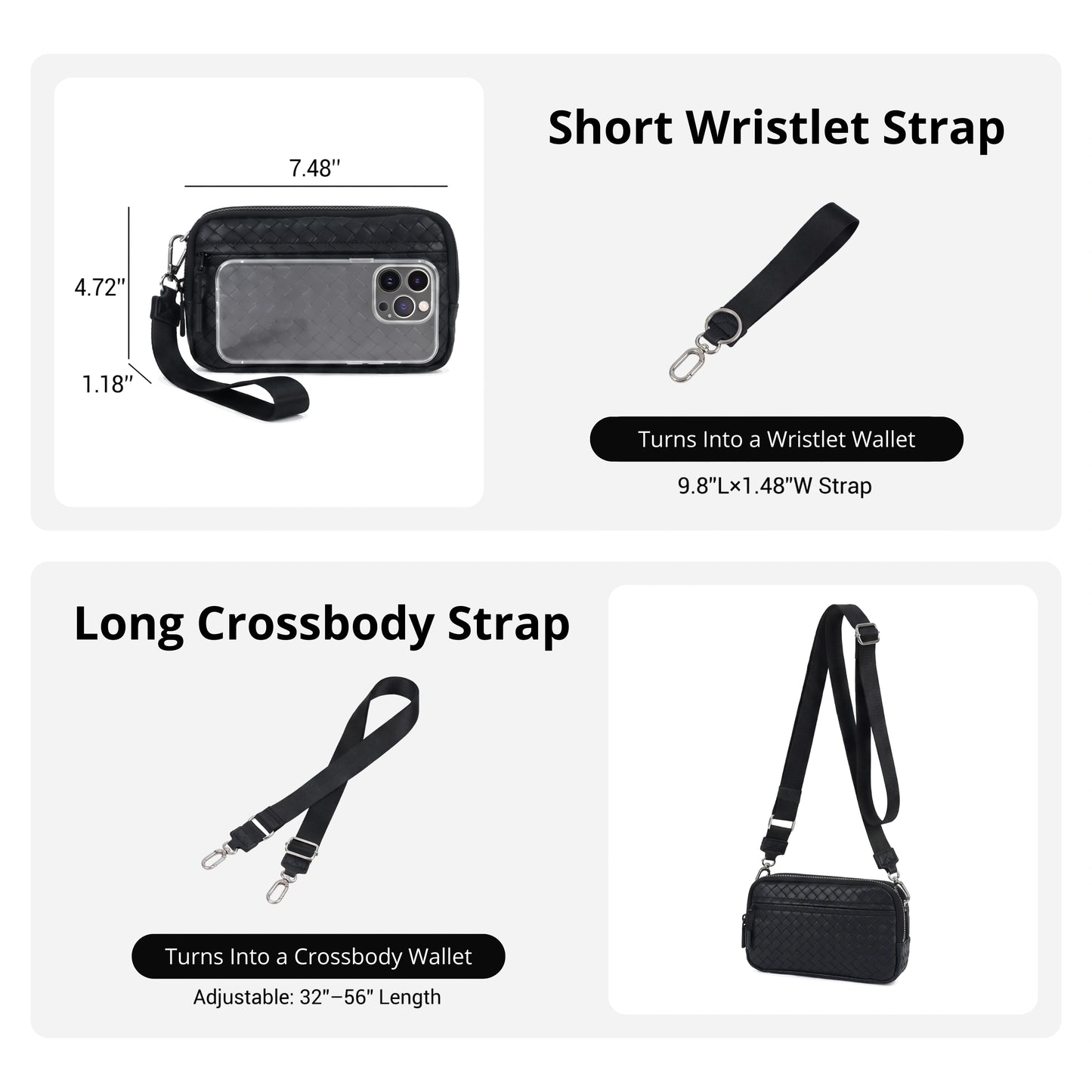 Statshy – Woven Leather Crossbody Wallet