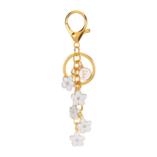 Daisy Flower Initial Letter - Bag Charm