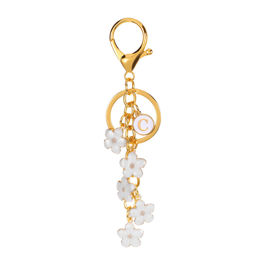 Daisy Flower Initial Letter - Bag Charm