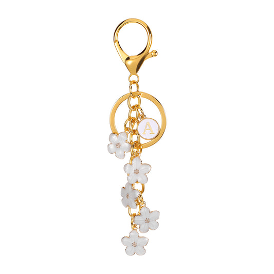 Daisy Flower Initial Letter - Bag Charm