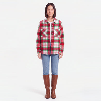 Oversized Christmas Plaid Flannel Shacket