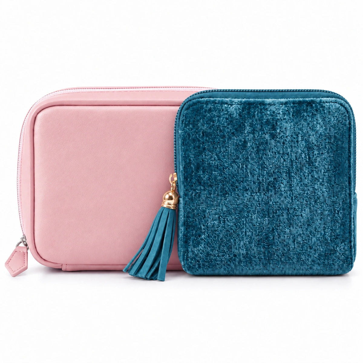 Gemmy + Pilly — Solid Teal Blue + Solid Soft Pink