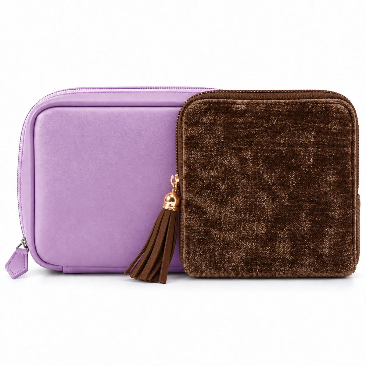 Gemmy + Pilly — Solid Dark Brown + Solid Light Purple