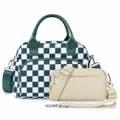Mealpak + Statshy — Checkered Green + Solid Beige