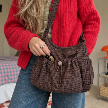 Plaidy Brown Plaid — 13 access pocket