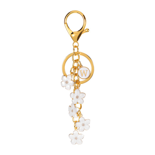 Daisy Flower Initial Letter - Bag Charm